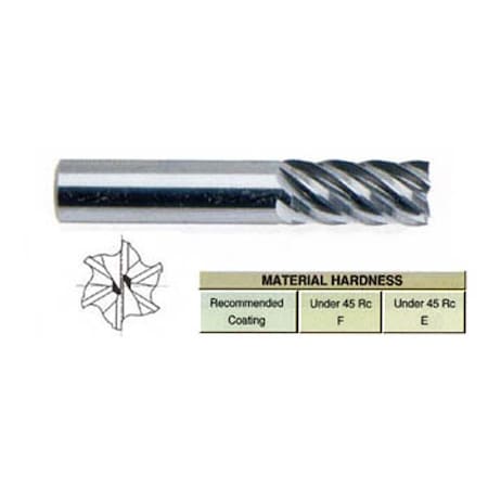 Yg-1 Tool 6 Flute Regular Length Tin Coated Carbide 84593TN